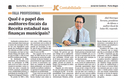 Os Auditores-Fiscais da Receita Estadual e as finanças municipais