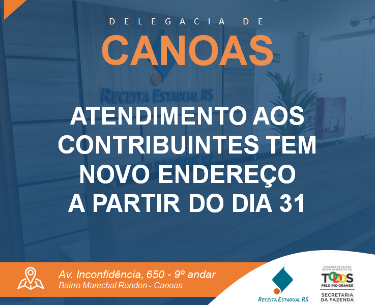 Atendimento aos contribuintes em Canoas tem novo endereço a partir do dia 31