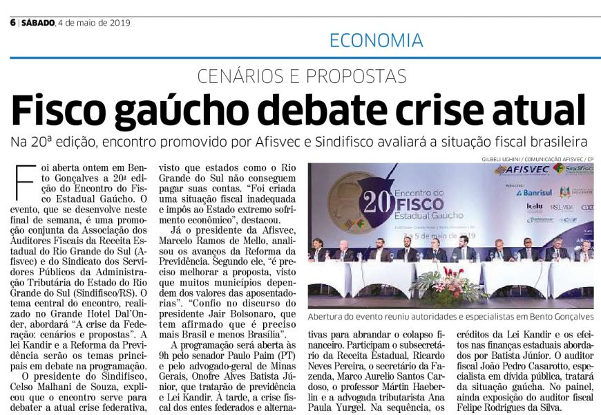 Fisco gaúcho debate crise atual