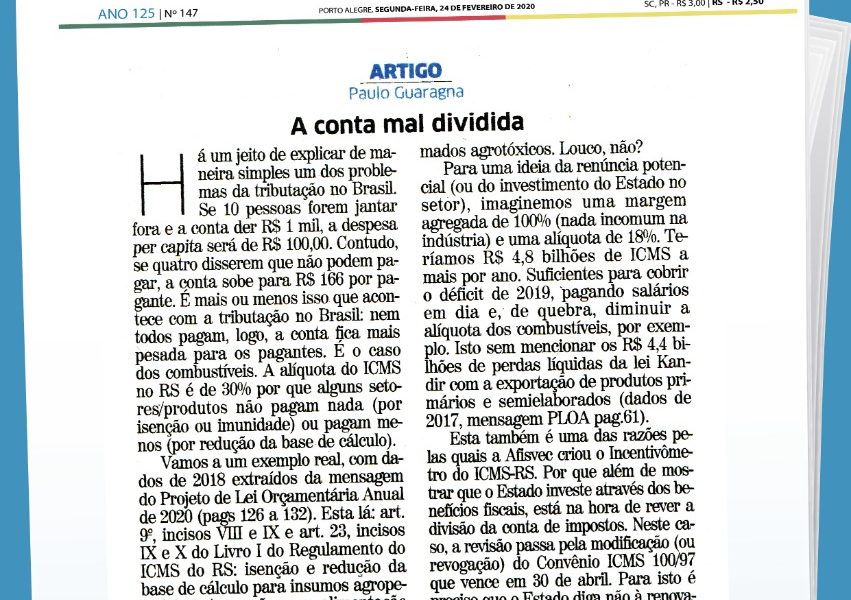 Correio do Povo | A conta mal divida