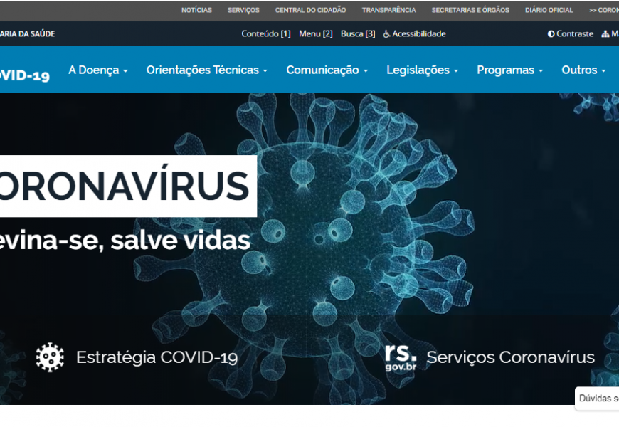 Governo lança site que reúne informações sobre coronavírus