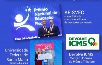 Prêmio Nacional de Educação Fiscal: AFISVEC recebe troféu por maior número de inscrições por estado