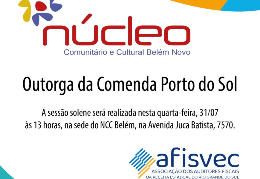 Núcleo Comunitário e Cultural Belém Novo recebe Comenda Porto do Sol