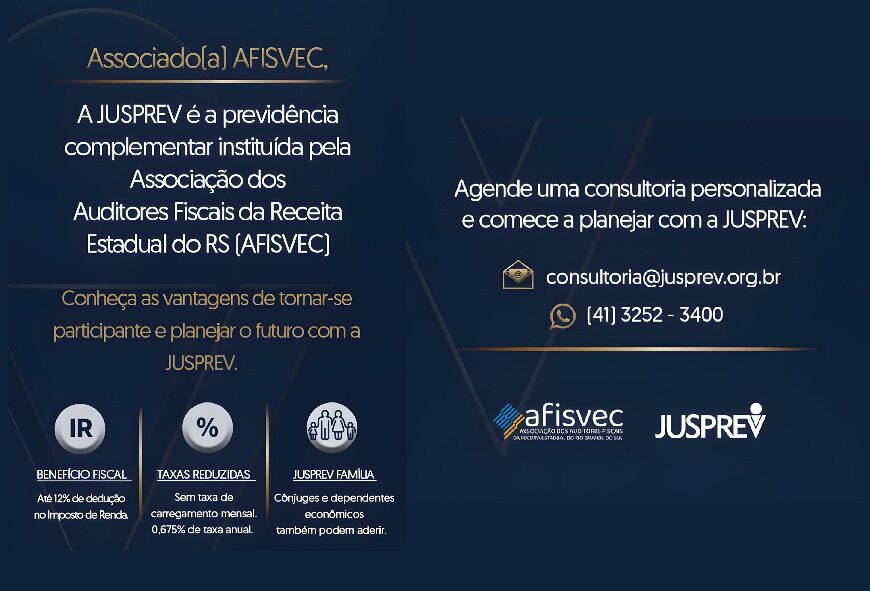 AFISVEC oferece novo plano de previdência em parceria com a JUSPREV