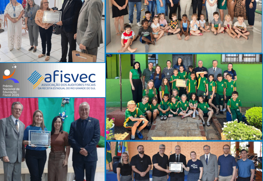 AFISVEC realiza visitas às cinco melhores escolas gaúchas classificadas para o Prêmio Nacional de Educação Fiscal 2025